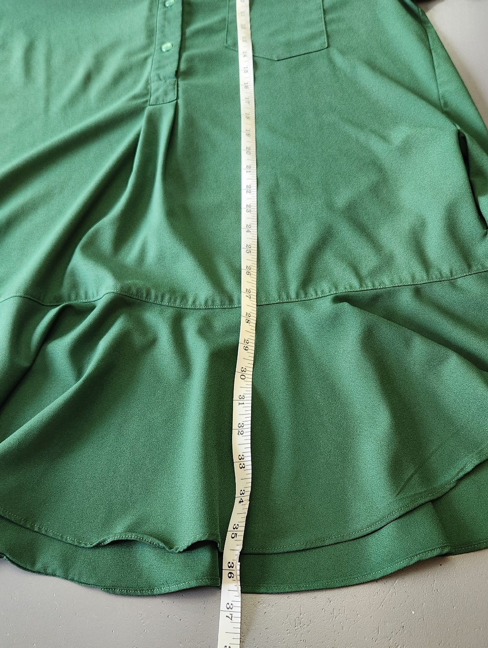 Tuckernuck Crepe Callahan Shirt Dress Emerald XXL Ruffle Pockets Flounce Hem - Picture 11 of 14